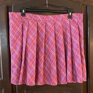 Shein magenta modem plaid pleated mini skirt.  3XL